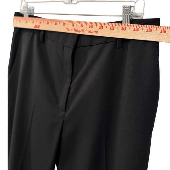 Nili Lotan 10 Virgin Wool $750 Straight Leg Corette Pants High Rise Long Black - Picture 9 of 13